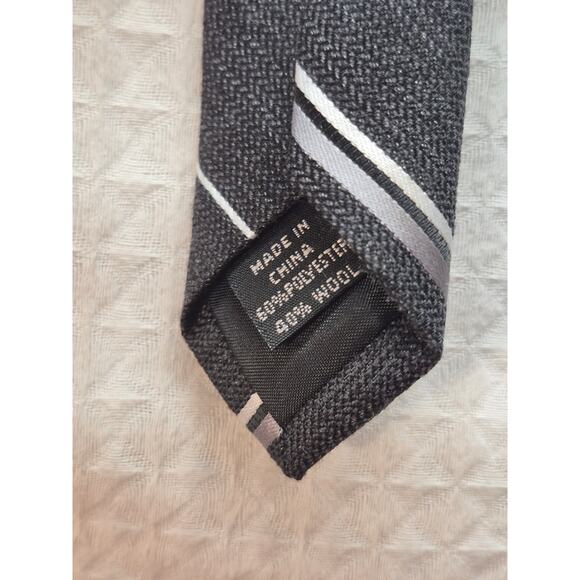 2 Bespoke Neck Ties Blue Black Striped For Button Up Shirts Formal Wedding 7406 - Picture 7 of 8